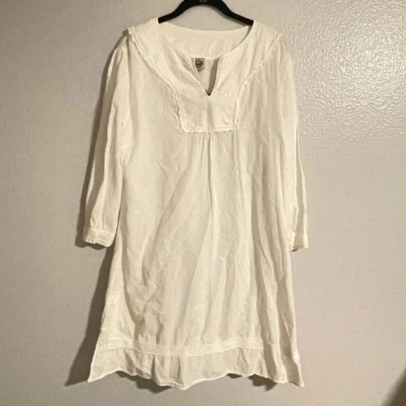 La Cotonniere Women's White Embroidered Long Sleeve Dress 3XL - Picture 3 of 13